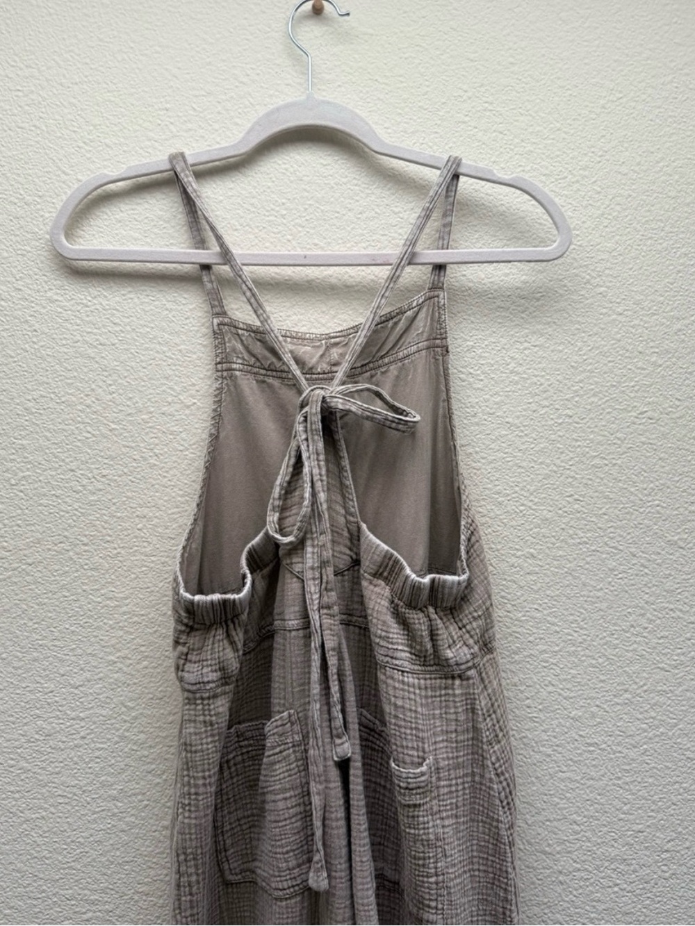 Easel Mineral Washed Gauze Overalls Jumpsuit - Picture 4 of 5